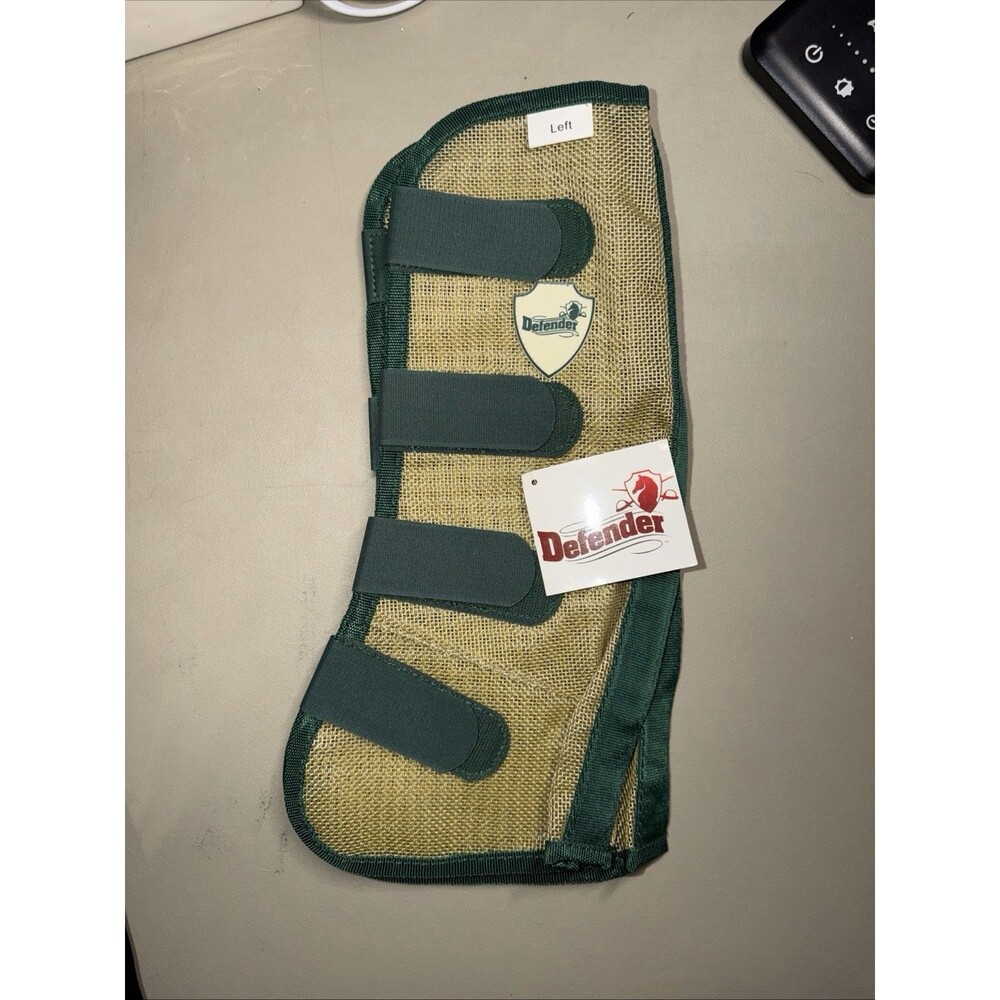 Defender TAan And Green Horse Fly Boots Rear Legs NWT